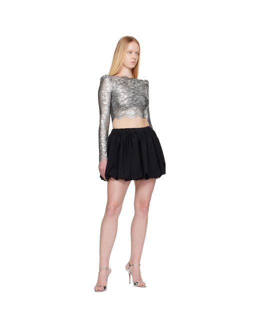 Rabanne Black Cropped Lace Top