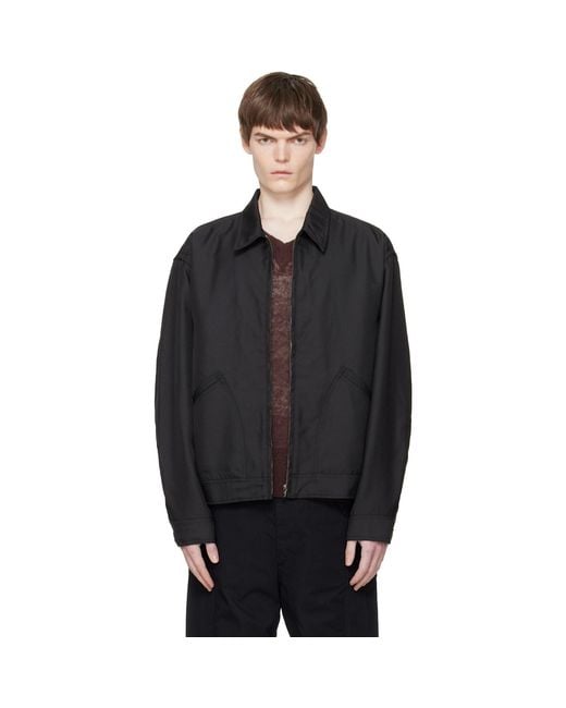 Nanamica Black Polyester Twill Deck Jacket for men