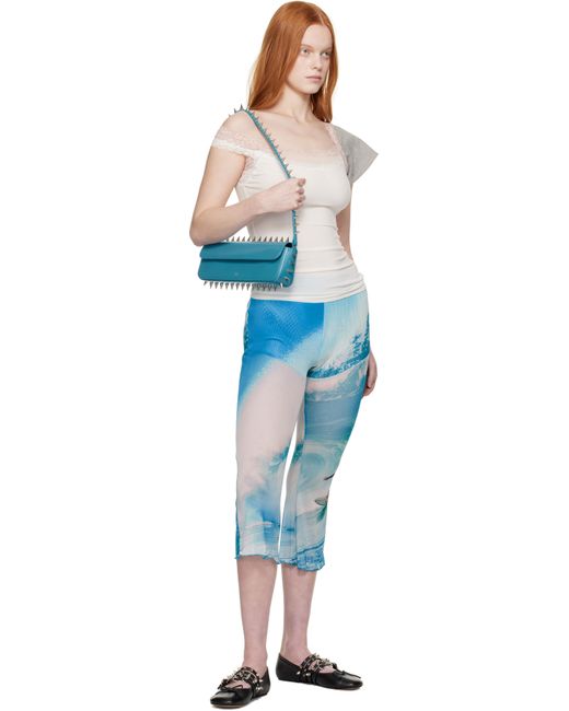 Sac Baguette Bleu À Clous Abra en coloris Blue