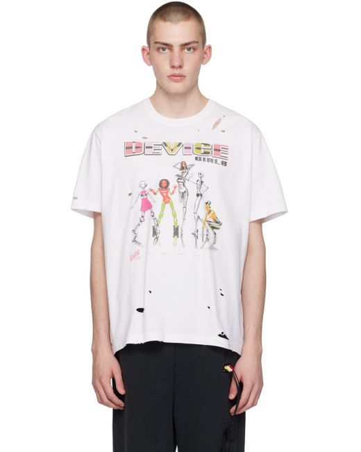 Doublet White Pz Today Edition 'device Girls' T-shirt for men