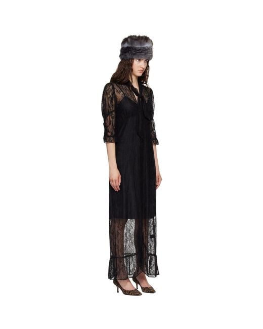 Anna Sui Black Tie Maxi Dress
