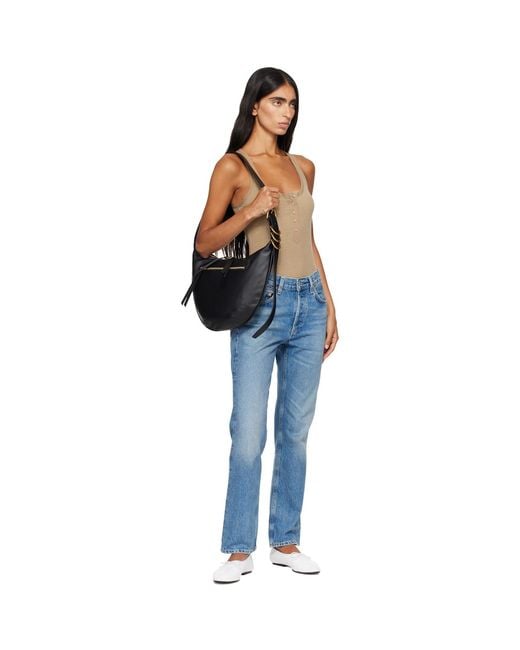 Rag & Bone Black Mercer Medium Leather Shoulder Bag