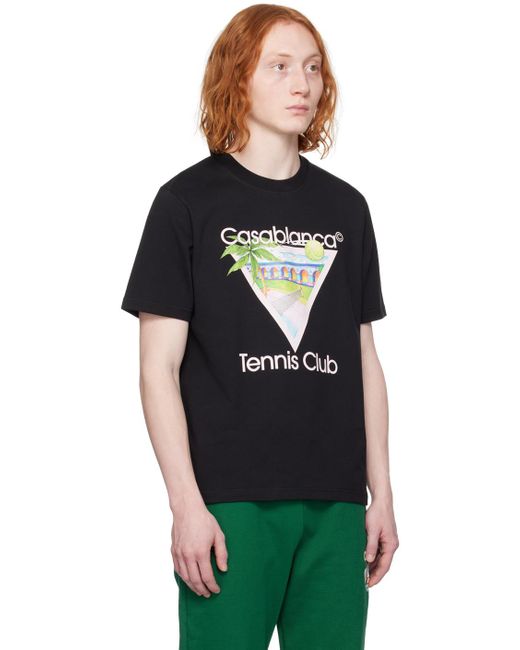 Casablancabrand Black Ssense Exclusive 'tennis Club' Icon T-shirt for men