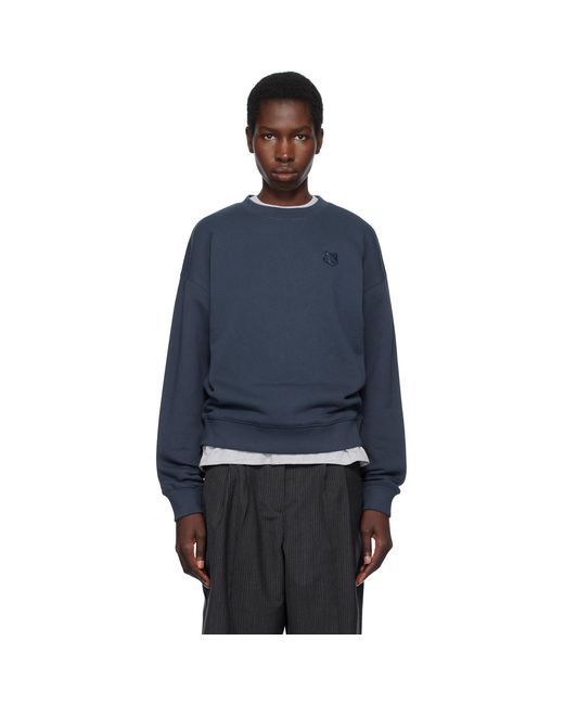 Maison Kitsuné Blue Bold Fox Head Patch Comfort Sweatshirt
