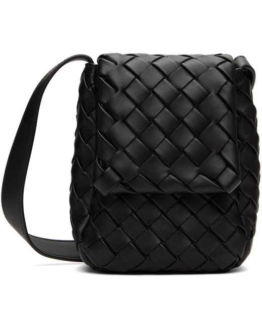 メンズ Bottega Veneta ミニ Vertical Cobble ポーチ Black