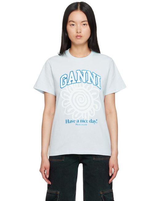 Ganni White Relaxed T-shirt