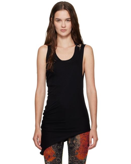 Jean Paul Gaultier Women's Black Ribbed Twisted Double Layer