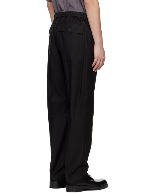 Sacai Black Wtaps Edition Cotton Back Satin Trousers for men