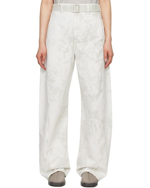 Lemaire White Off- Twisted Belted Jeans