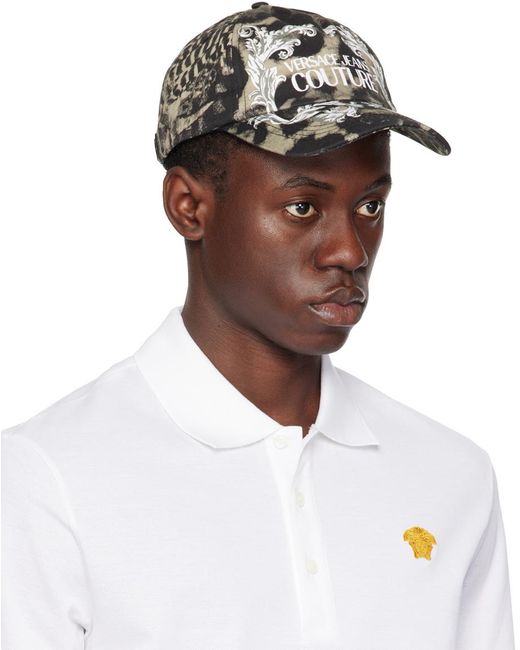 Versace White Taupe Animalier Cap for men