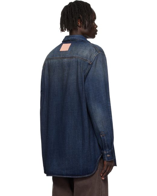 Acne Blue Button-Up Denim Shirt for men