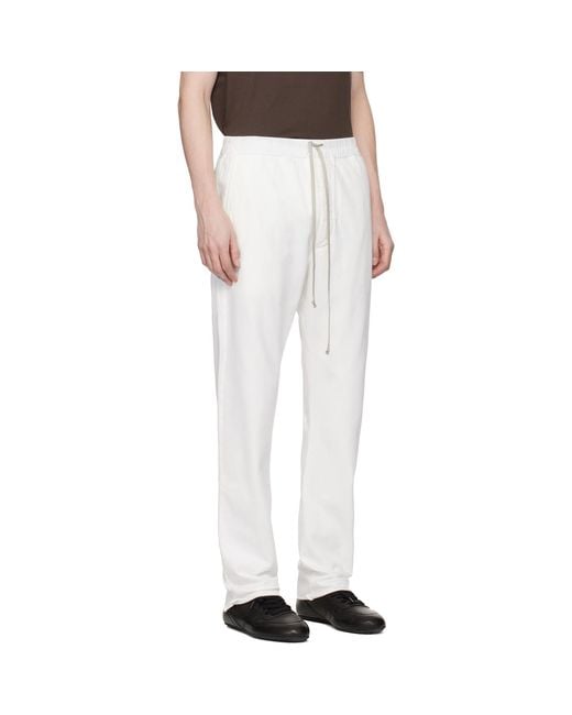 Rick Owens White Off- Temple Berlin Drawstring Sweatpants for men