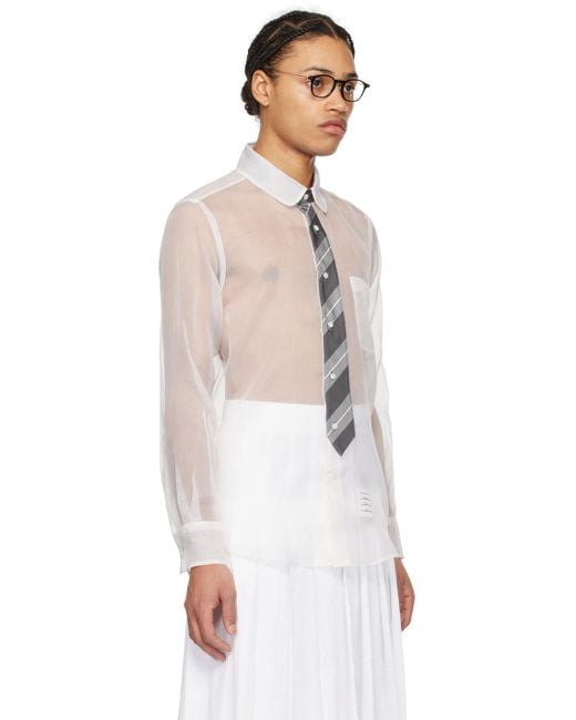 Thom Browne Black White Trompe-l'oeil Tie Shirt for men