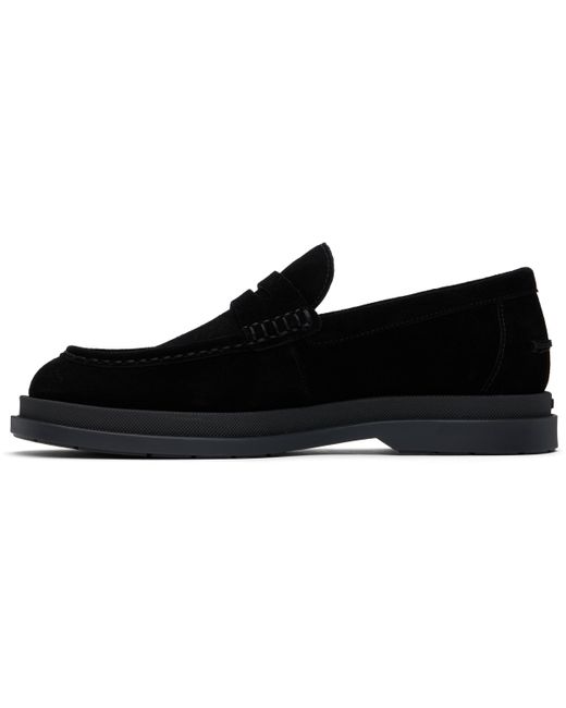 HUGO Black Suede Loafers for men