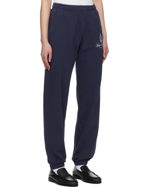 Sporty & Rich ネイビー Vendome スウェットパンツ Blue