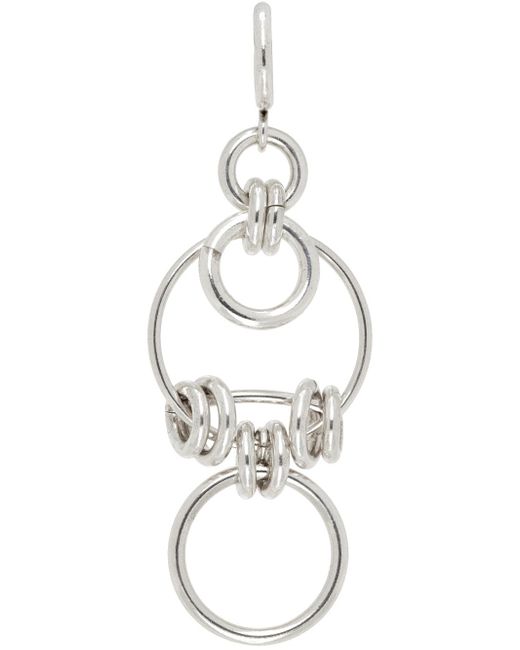 Isabel Marant Black Silver Multi Ring Boucle Single Earring