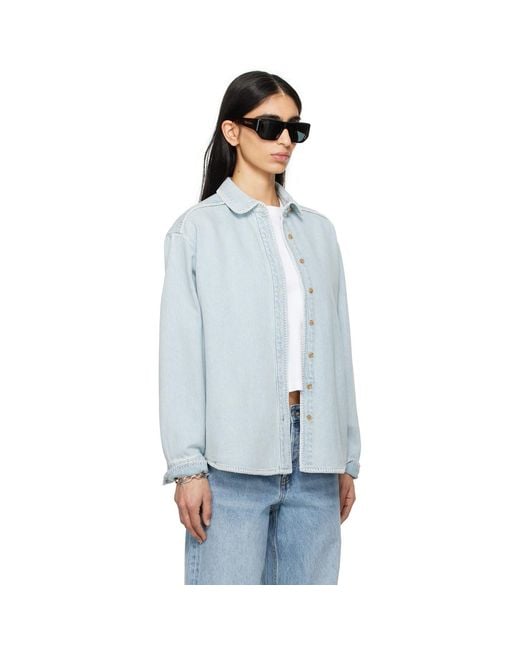 Still Here White Western Denim Shirt