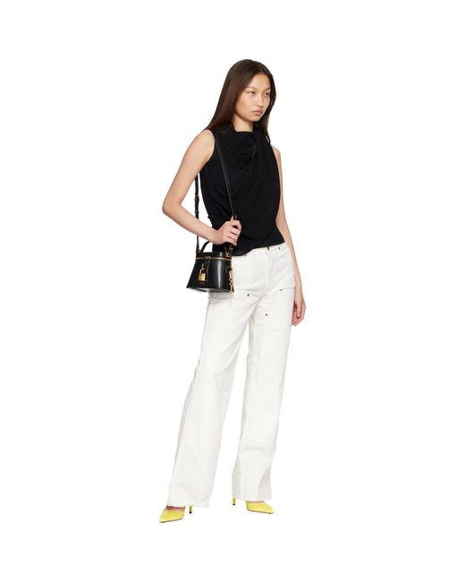 Balmain Black One Shoulder Top