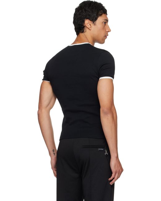 Courreges Black Signature Contrast T-Shirt for men