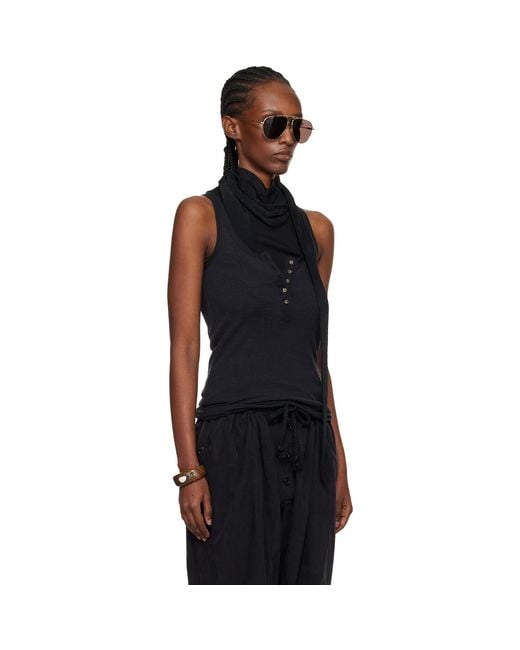 Isabel Marant Black Helma Silk Tank Top