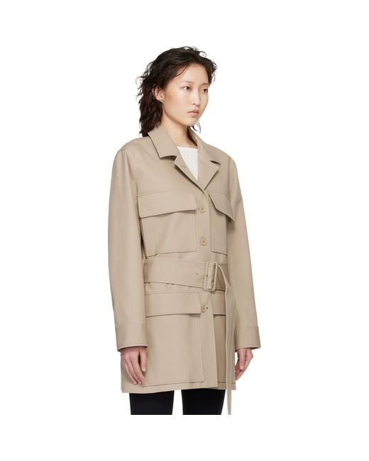Courreges Natural Utility Belted Coat