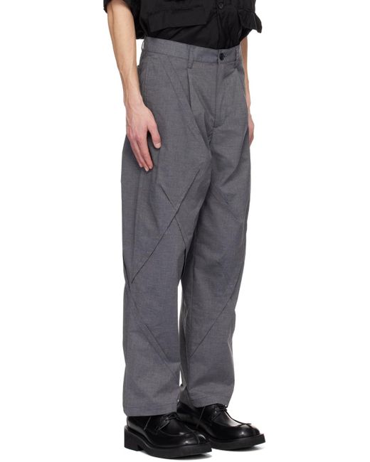 Pantalon gris à panneaux Undercover pour homme en coloris Black