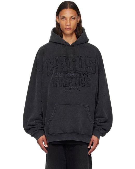 【関税込み】VETEMENTS ブラック Paris XXXL フーディ VETEMENTS--PARIS-XXXL--layered