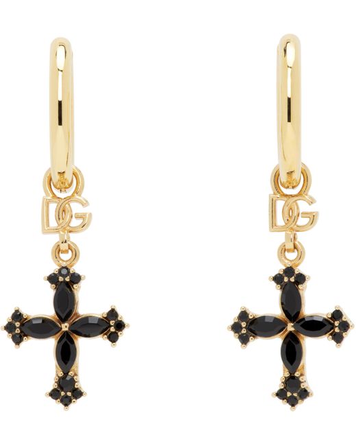 Dolce & Gabbana ゴールド スモールクロス ピアス Metallic