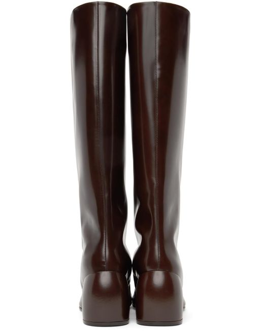 Dries Van Noten Brown Polished Tall Boots