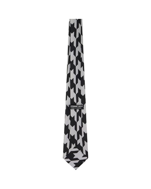 Comme des Garçons Black Silk Geometric Pattern Tie for men