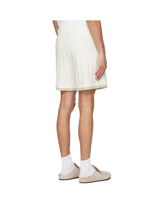 Casablanca White Off- Tennis Boucle Shorts for men