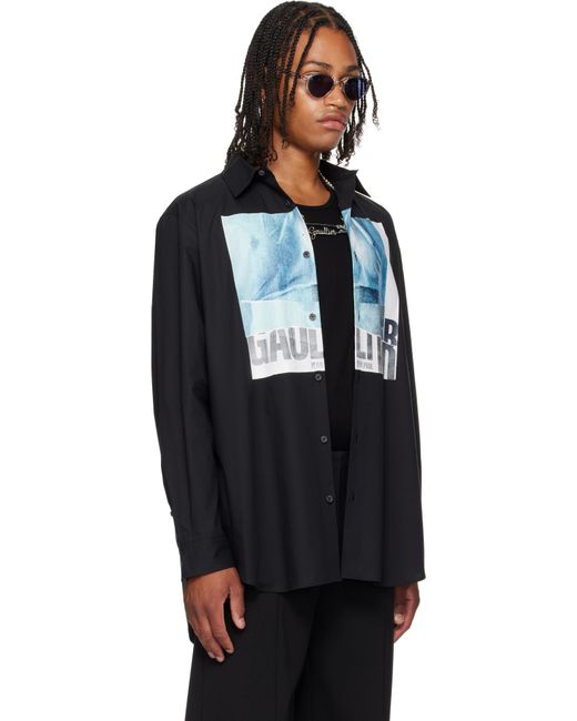 Chemise Surdimensionnée Noire À Imprimé Water Jean Paul Gaultier pour homme en coloris Black