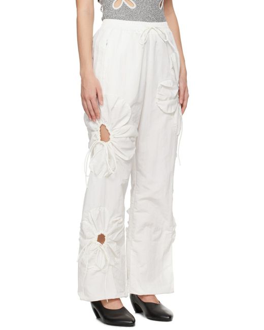 Pantalon de détente blanc à appliqués floraux JKim en coloris White