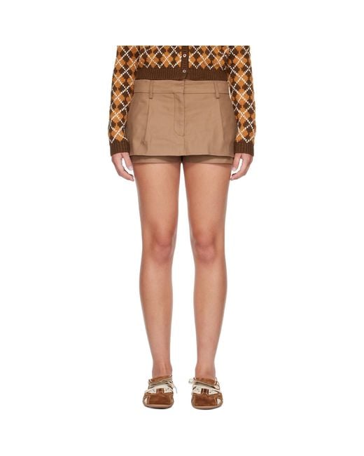 Acne Brown Layered Satin Skort