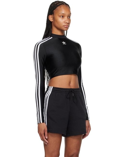 Adidas Originals Black 3-stripes Long Sleeve T-shirt