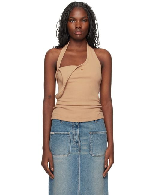 Courreges Blue Asymmetric Rib 90's Tank Top