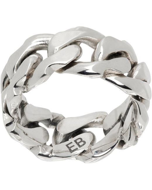 Emanuele Bicocchi Metallic Large Chain Ring for men