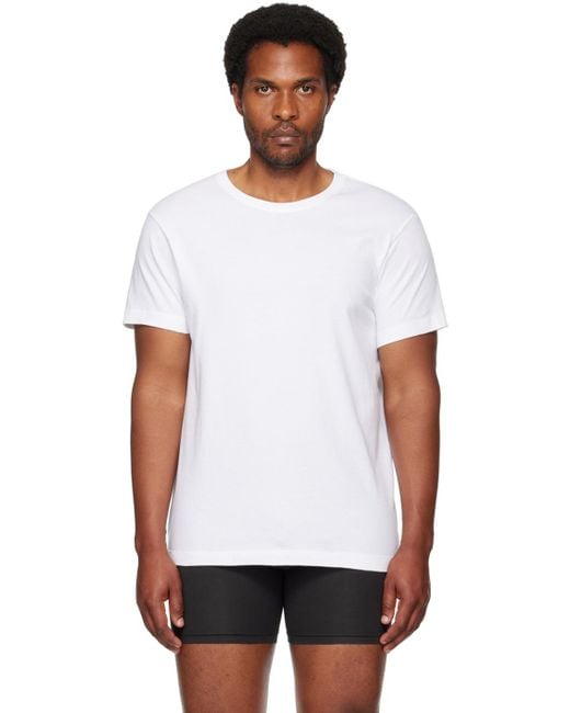 Skims White Cotton Classic T-Shirt for men