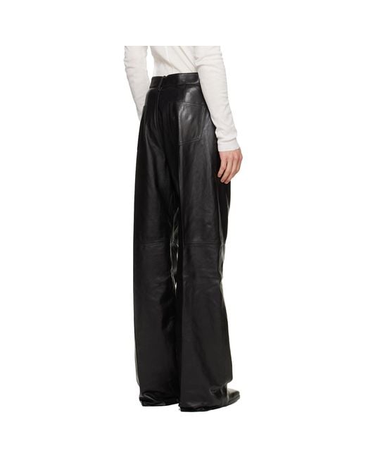 Rick Owens Black Tower Geth Leather Pants for men