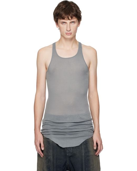 Rick Owens Concordians Basic Rib Tank Top in Black for Men | Lyst