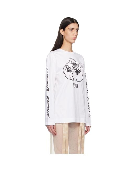Simone Rocha Black Dim Sum Logo Print Long Sleeve T-Shirt