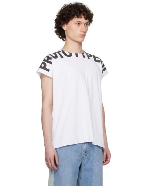 PROTOTYPES White Waffle Muscle T-Shirt for men