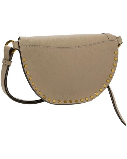 Isabel Marant Multicolor Taupe Skano Grained Leather Bag