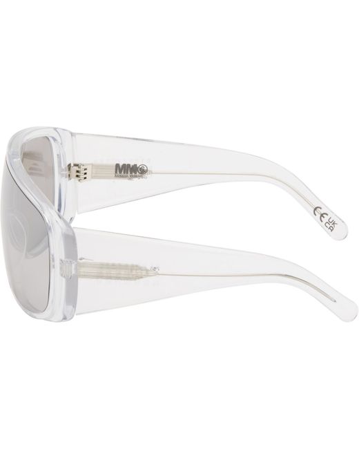 MM6 by Maison Margiela Black Transparent Mask Sunglasses