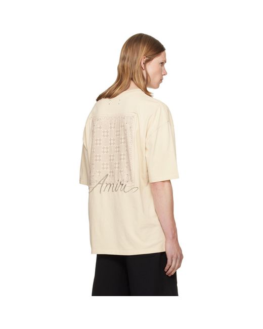 Amiri Natural Off- Ma Check Patch Skate T-Shirt for men