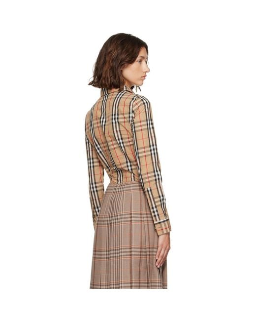 Burberry Brown Check Stretch Cotton Shirt
