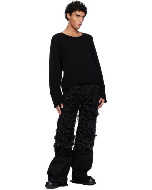 SWAMPGOD Destroyed Fisolo Jeans in Black for Men | Lyst