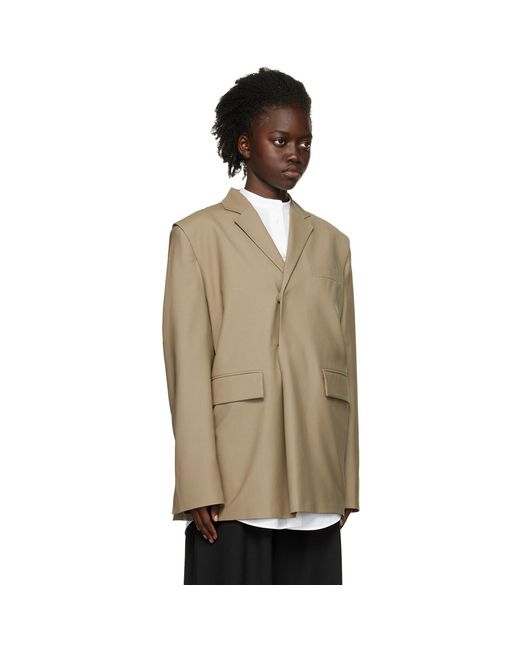 Bianca Saunders Natural Pull Over Suit Blazer