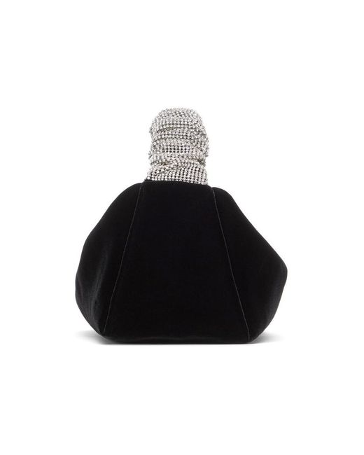 Alexander Wang Black Mini Rhinestone Scrunchie Bag | Lyst