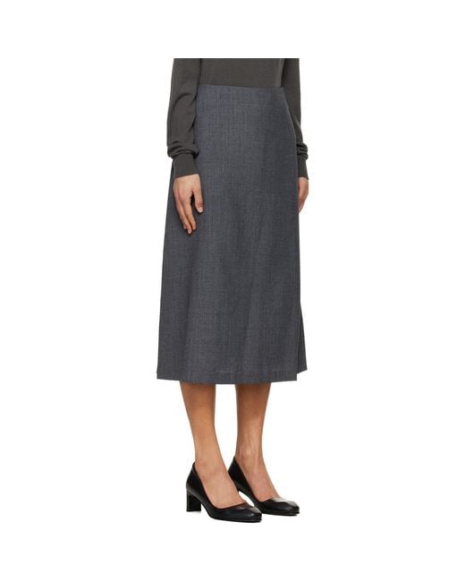 TONYWACK Black Wool Midi Skirt